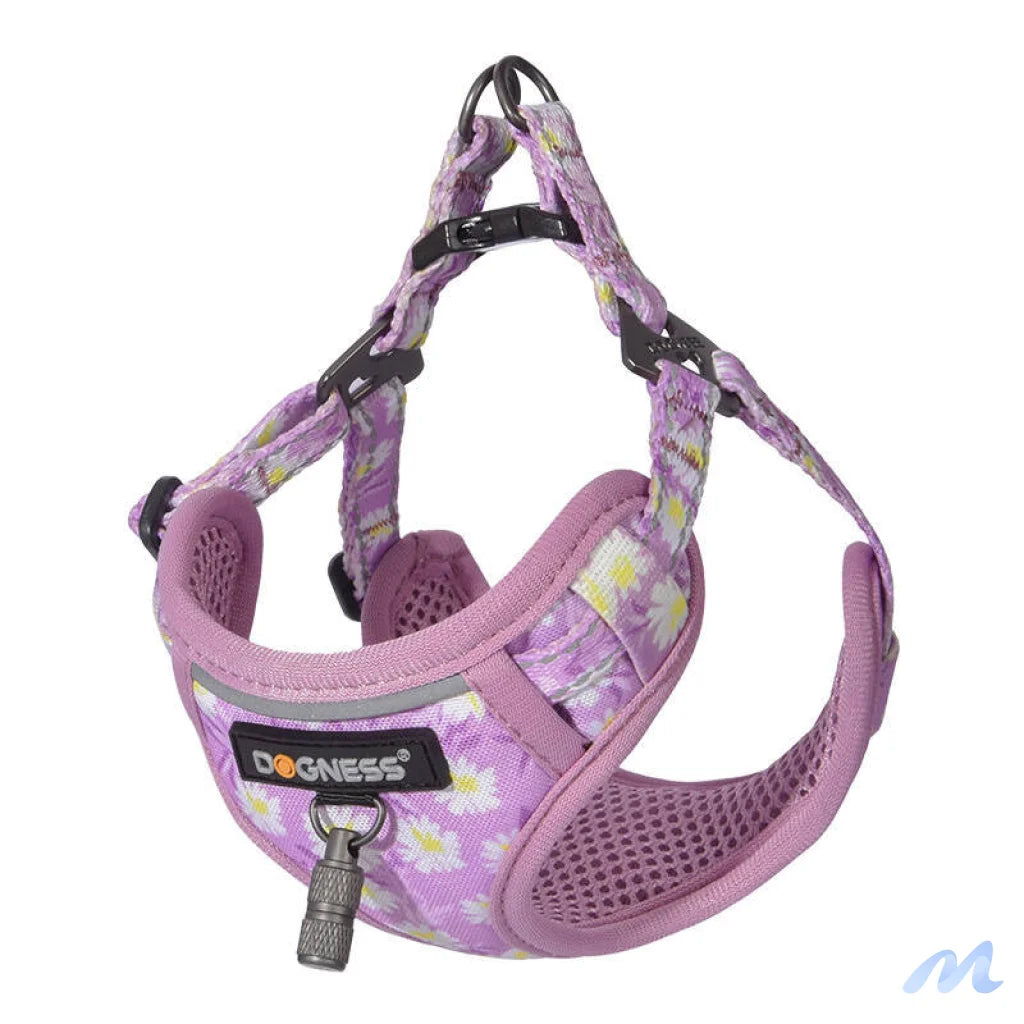 Dogness walking set leash 1,5m+harness for dog (pink)