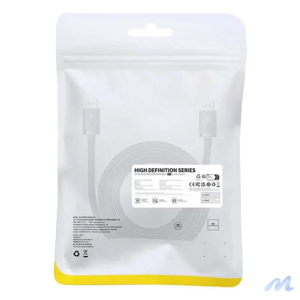 DP 8K to DP 8K cable Baseus High Definition 2m (black)