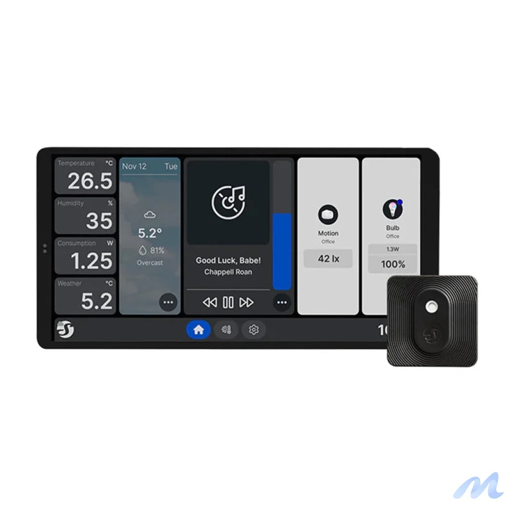 Dual Control Panel Shelly Wall Display X2 WiFi/BLU (black) + BLU H&T