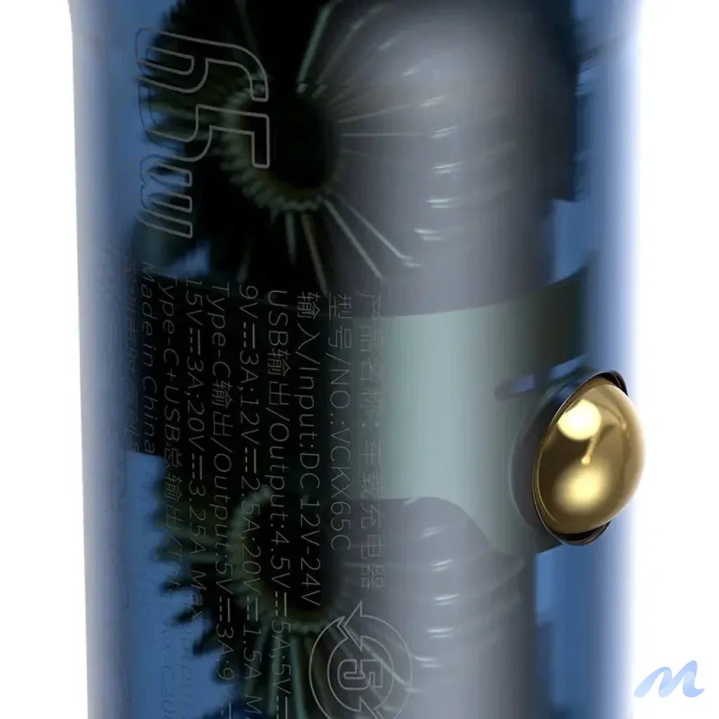 Dual Quick Charger Car Charger Baseus Particular Digital Display QC+PPS 65W (Silver)