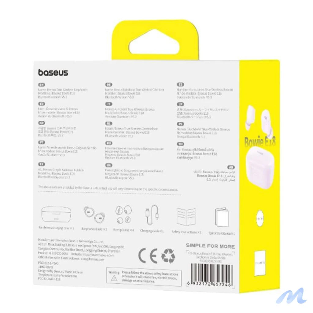 Earphones TWS Baseus Bowie E18 (purple)