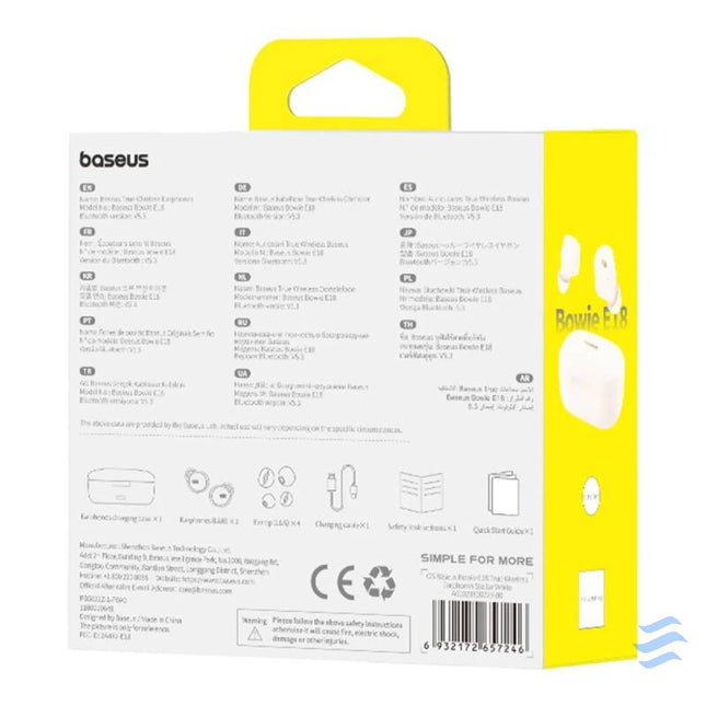 Earphones TWS Baseus Bowie E18 (white) TWS