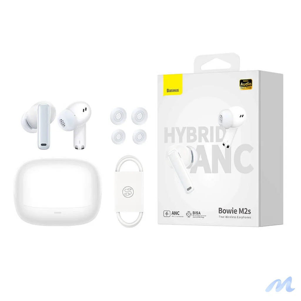 Earphones TWS Baseus Bowie M2s (white)