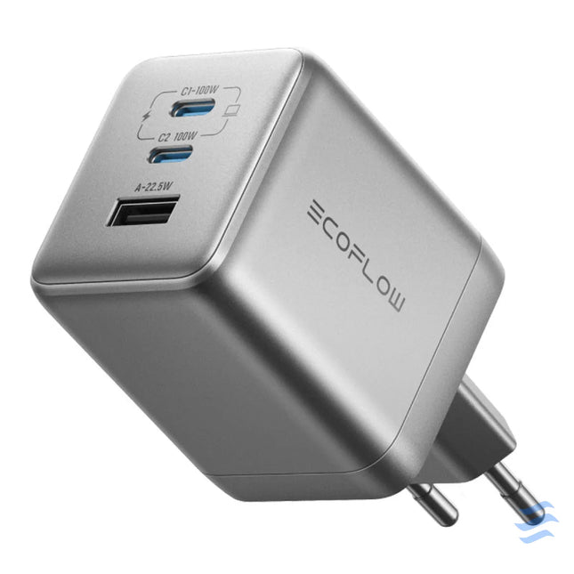 EcoFlow RAPID Pro 100W mains charger 2xUSB C 1xUSB A GaN mains chargers