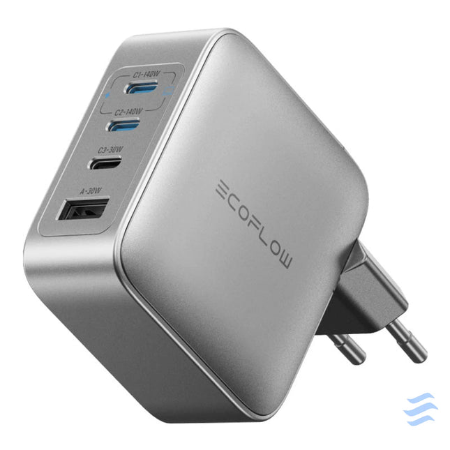EcoFlow RAPID Pro 140W mains charger 3xUSB C 1xUSB A GaN mains chargers