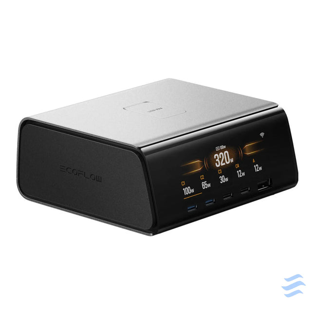 EcoFlow RAPID Pro 320W docking station 4xUSB C 1xUSB A GaN mains chargers