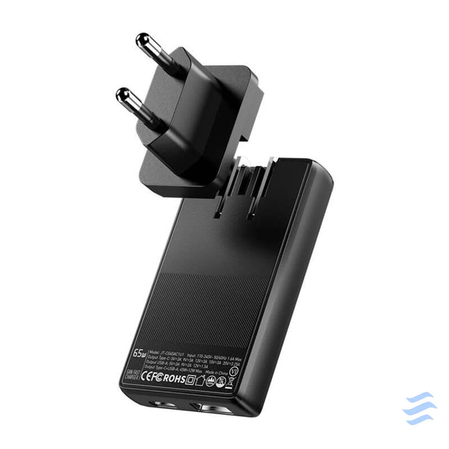 Essager ECT65W QCB01 Z GaN 65W A + C Charger (black) mains chargers