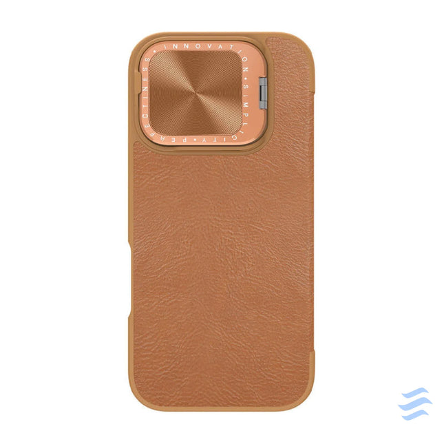 Etui Nillkin Qin Prop Leather iPhone 16 (brązowy) Protective cases for smartphones