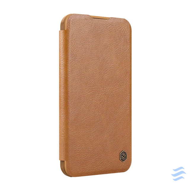 Etui Nillkin Qin Prop Leather iPhone 16 (brązowy) Protective cases for smartphones