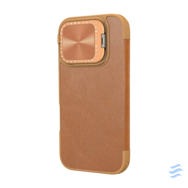 Etui Nillkin Qin Prop Leather iPhone 16 (brązowy) Protective cases for smartphones