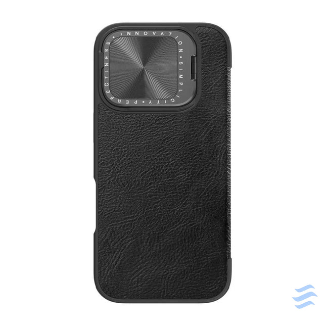 Etui Nillkin Qin Prop Leather iPhone 16 (czarny) Protective cases for smartphones