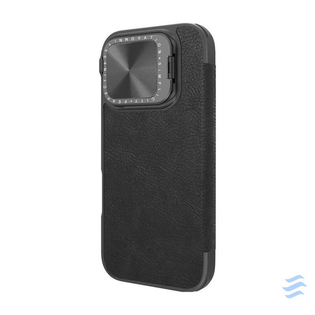 Etui Nillkin Qin Prop Leather iPhone 16 Pro Max (czarny) Protective cases for smartphones