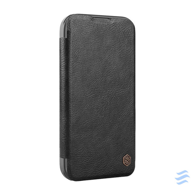 Etui Nillkin Qin Prop Leather iPhone 16 Pro Max (czarny) Protective cases for smartphones
