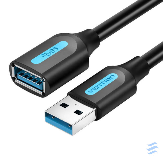 Extension Cable USB 3.0 male to female Vention CBHBH 2m Black Adapters connectors and converters