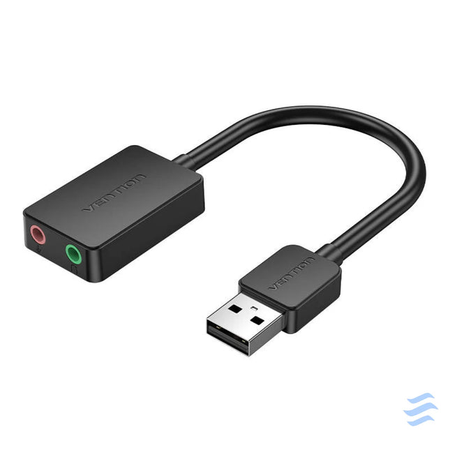 External sound card USB 2.0 TRS Vention CDYB0 2 port 0.15m Adapters connectors and converters