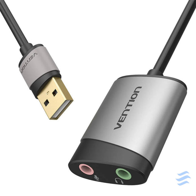 External USB Sound Card Vention CDKHB TRS 3.5mm 0.15m (gray) External sound cards