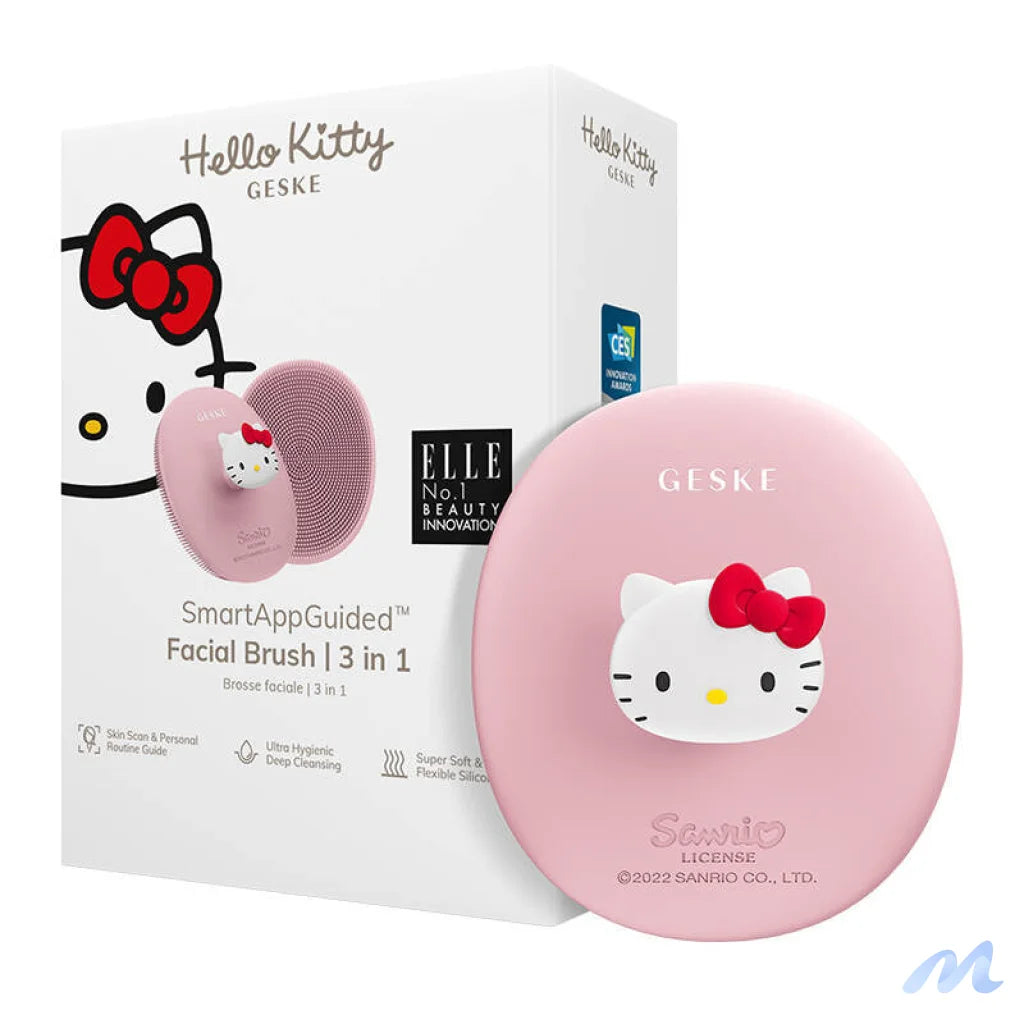 Facial Cleaning Brush 3in1 with handle Geske with APP (Hello Kitty pink)