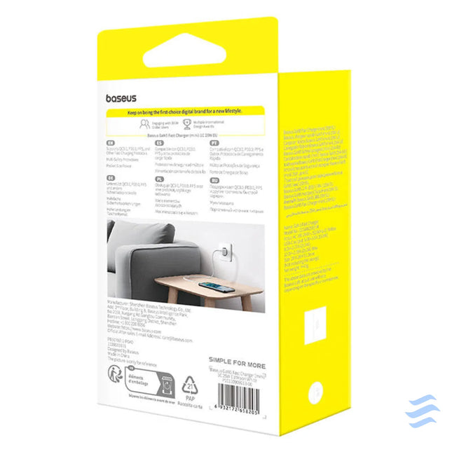 Fast Charger Baseus GaN5 mini 1C 25W (white) mains chargers