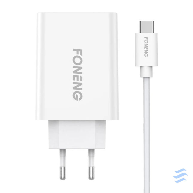 Fast charger Foneng 1x USB EU43 10.5W + USB Type C cable mains chargers