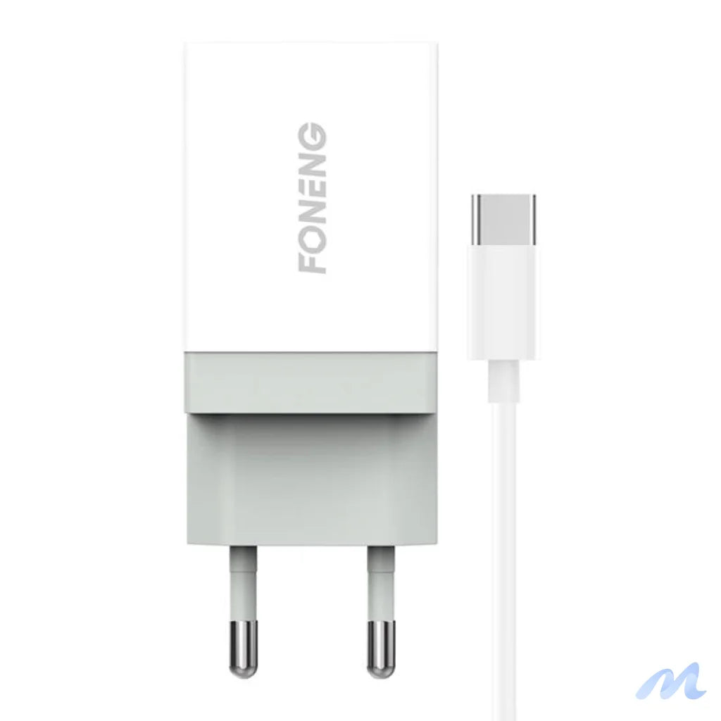 Fast charger Foneng 1x USB K210 10.5W + USB Type C cable 1m