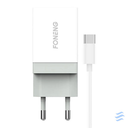Fast charger Foneng 1x USB K210 10.5W + USB Type C cable 1m mains chargers