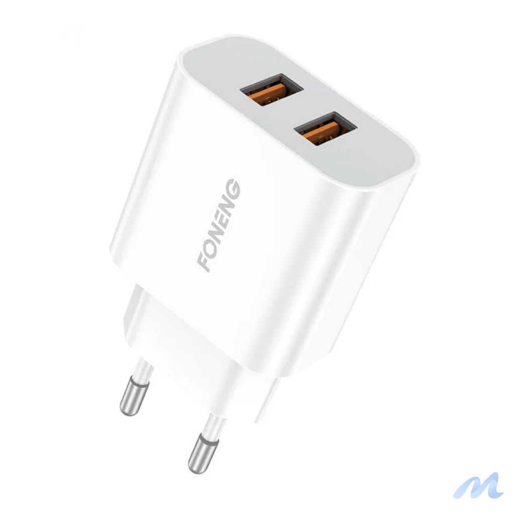 Fast charger Foneng 2x USB EU45 12W + USB Lightning cable