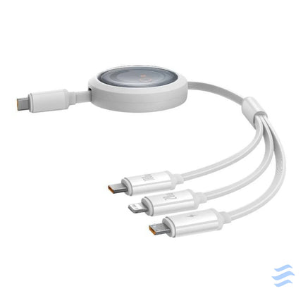 Fast Charging Cable 3in1 Baseus Free2Draw USB C to USB C/Lightning/Micro 100W 1,1m (white) Combo Cables
