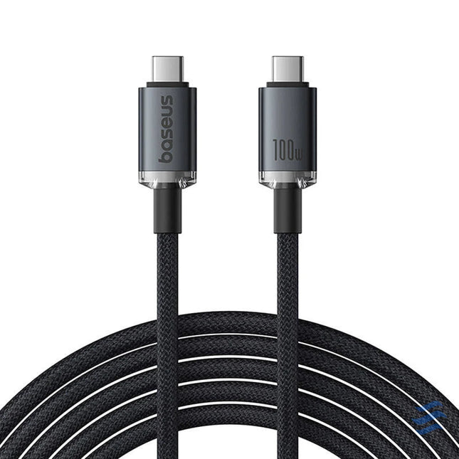 Fast Charging Cable Baseus Crystal Shine USB C to USB C 100W 1,5m 20Gb (black) USB C to USB C