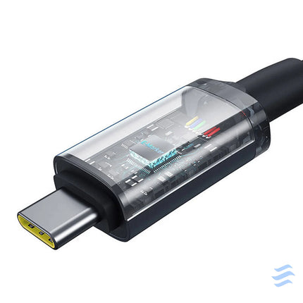 Fast Charging Cable Baseus Crystal Shine USB C to USB C 100W 1,5m 20Gb (black) USB C to USB C