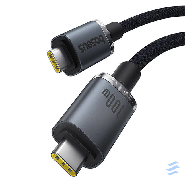 Fast Charging Cable Baseus Crystal Shine USB C to USB C 100W 1,5m 20Gb (black) USB C to USB C