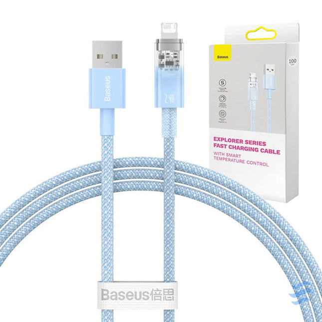 Fast Charging Cable Baseus Explorer USB to Lightning 2.4A 1M (blue) USB to Lightning