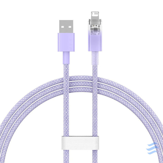 Fast Charging cable Baseus USB A to Lightning Explorer Series 1m 2.4A (purple) USB to Lightning