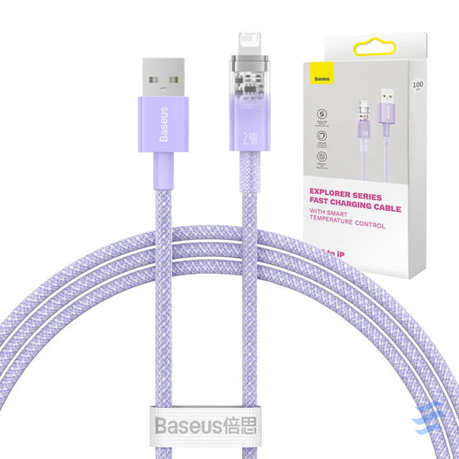 Fast Charging cable Baseus USB A to Lightning Explorer Series 1m 2.4A (purple) USB to Lightning