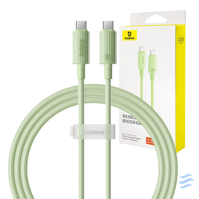 Fast Charging cable Baseus USB C to USB C Habitat Series 1m 100W (green) USB C to USB C