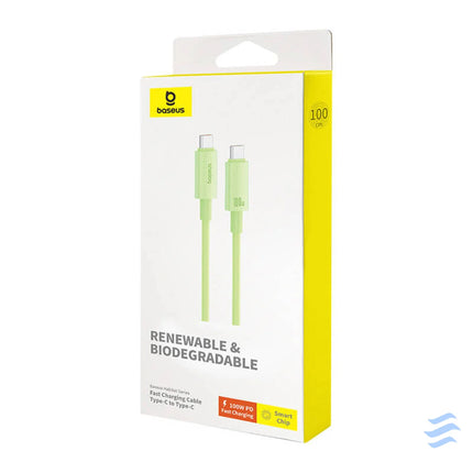 Fast Charging cable Baseus USB C to USB C Habitat Series 1m 100W (green) USB C to USB C
