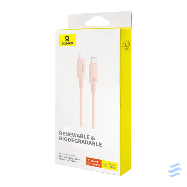 Fast Charging cable Baseus USB C to USB C Habitat Series 1m 100W (pink) USB C to USB C