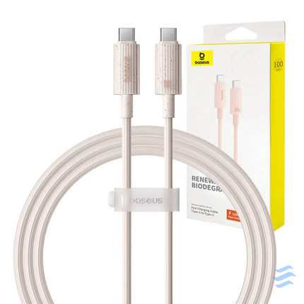 Fast Charging cable Baseus USB C to USB C Habitat Series 1m 100W (pink) USB C to USB C