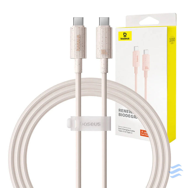 Fast Charging cable Baseus USB C to USB C Habitat Series 1m 100W (pink) USB C to USB C