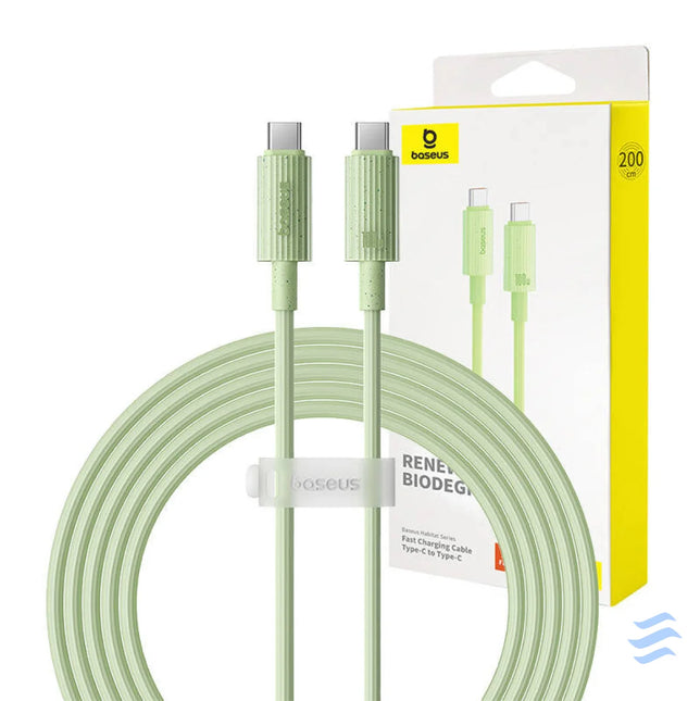 Fast Charging cable Baseus USB C to USB C Habitat Series 2m 100W (green) USB C to USB C