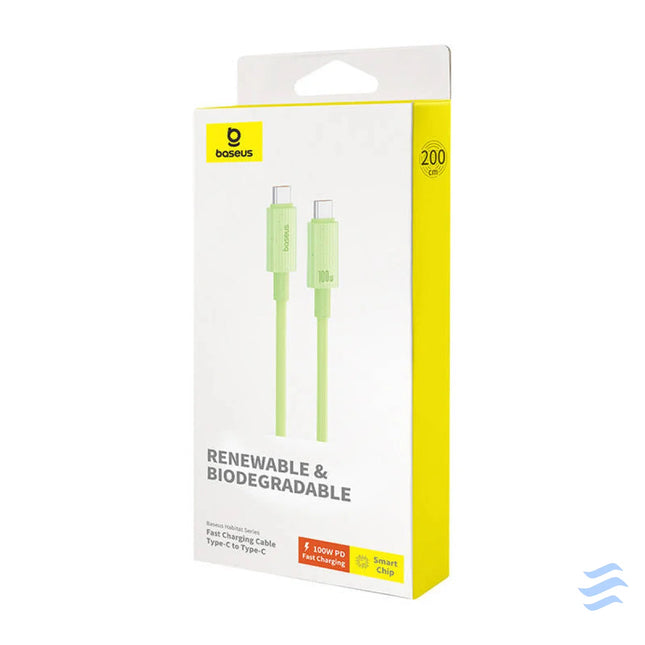 Fast Charging cable Baseus USB C to USB C Habitat Series 2m 100W (green) USB C to USB C