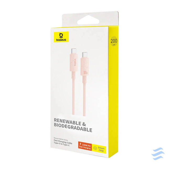 Fast Charging cable Baseus USB C to USB C Habitat Series 2m 100W (pink) USB C to USB C