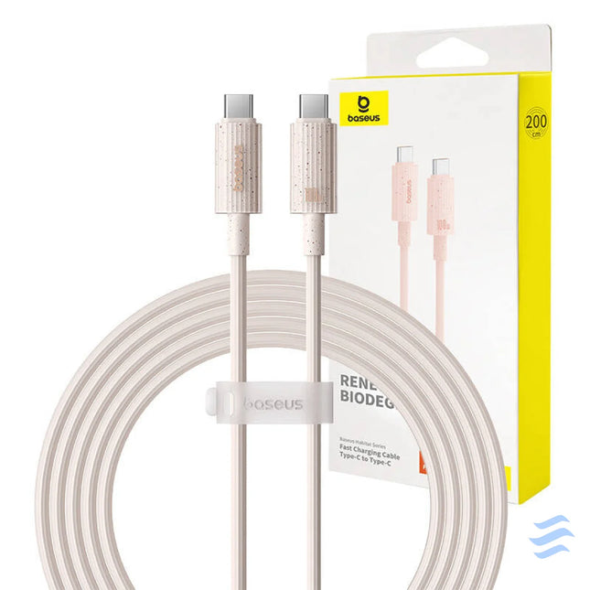 Fast Charging cable Baseus USB C to USB C Habitat Series 2m 100W (pink) USB C to USB C