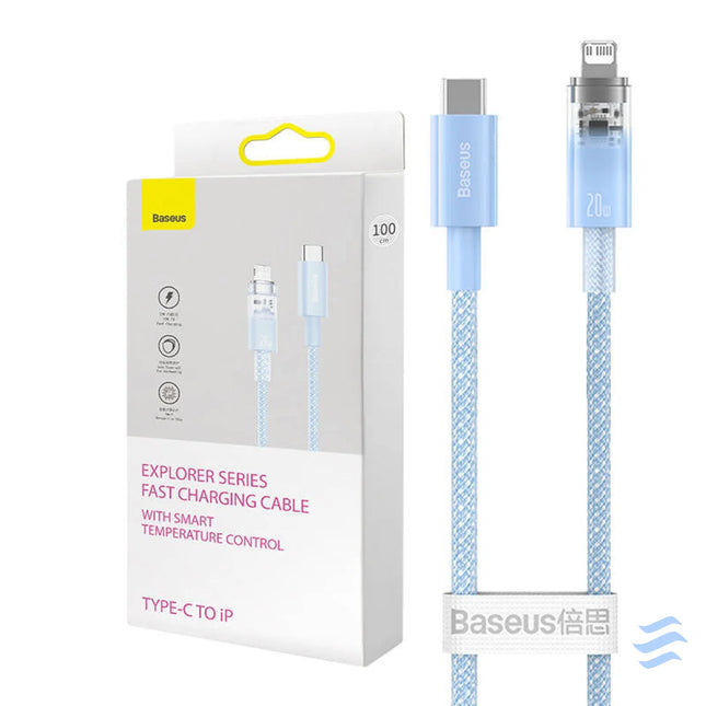 Fast Charging cable Baseus USB C to Lightning Explorer Series 1m 20W (blue) USB C to Lightning