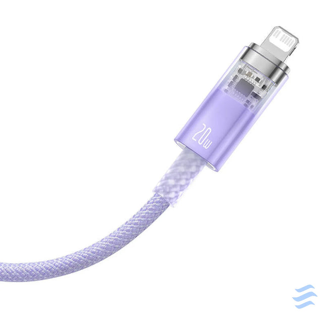 Fast Charging cable Baseus USB C to Lightning Explorer Series 1m 20W (purple) USB C to Lightning