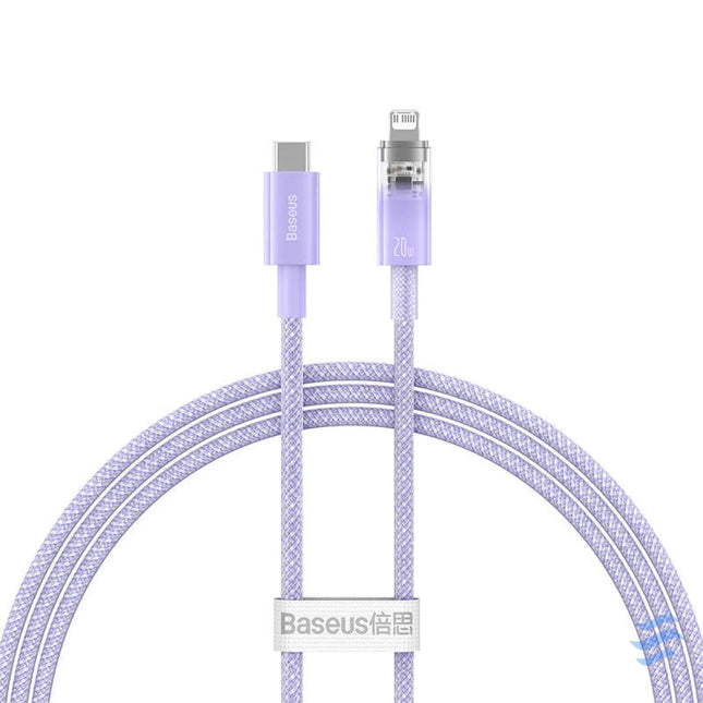 Fast Charging cable Baseus USB C to Lightning Explorer Series 1m 20W (purple) USB C to Lightning