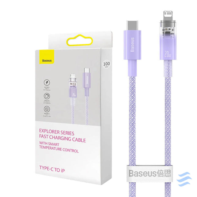 Fast Charging cable Baseus USB C to Lightning Explorer Series 1m 20W (purple) USB C to Lightning