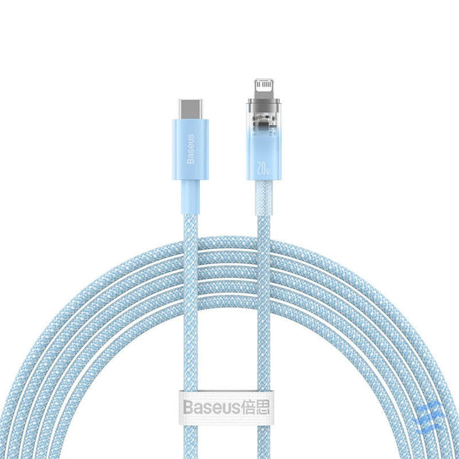 Fast Charging cable Baseus USB C to Lightning Explorer Series 2m 20W (blue) USB C to Lightning
