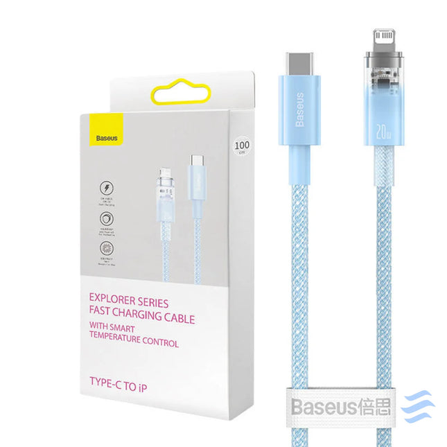 Fast Charging cable Baseus USB C to Lightning Explorer Series 2m 20W (blue) USB C to Lightning