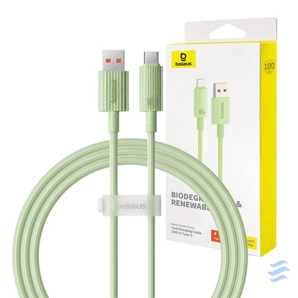 Fast Charging cable Baseus USB to USB C Habitat Series 1m 100W (green) USB C to USB C