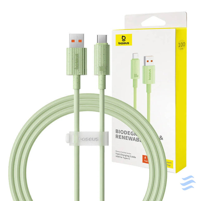 Fast Charging cable Baseus USB to USB C Habitat Series 1m 100W (green) USB C to USB C